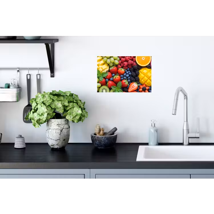 Fruit - Vers - Kleurrijk - Eten Muursticker klein -keuken