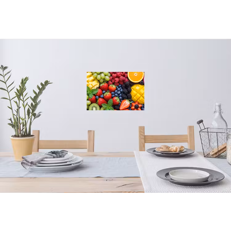 Fruit - Vers - Kleurrijk - Eten Muursticker klein -eettafel