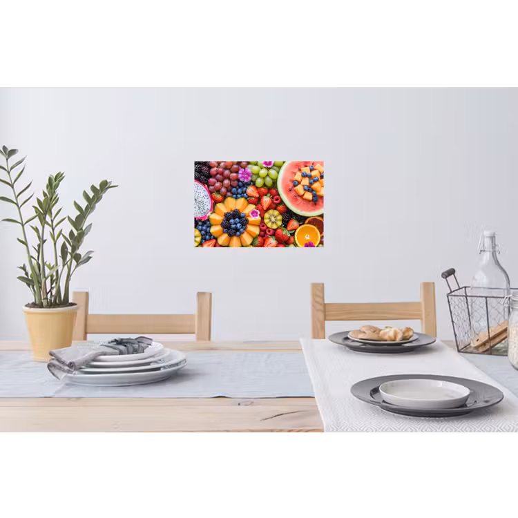 Fruit - Vers - Variatie - Eten - Kleurrijk Muursticker klein -eettafel