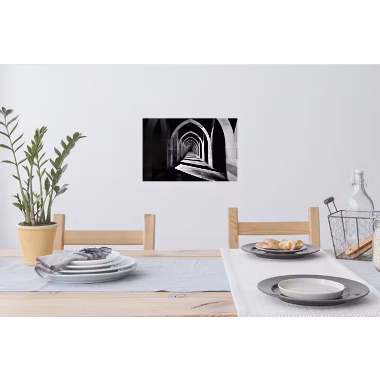 Gang - Bogen - Schaduw - Diepte Muursticker klein -eettafel