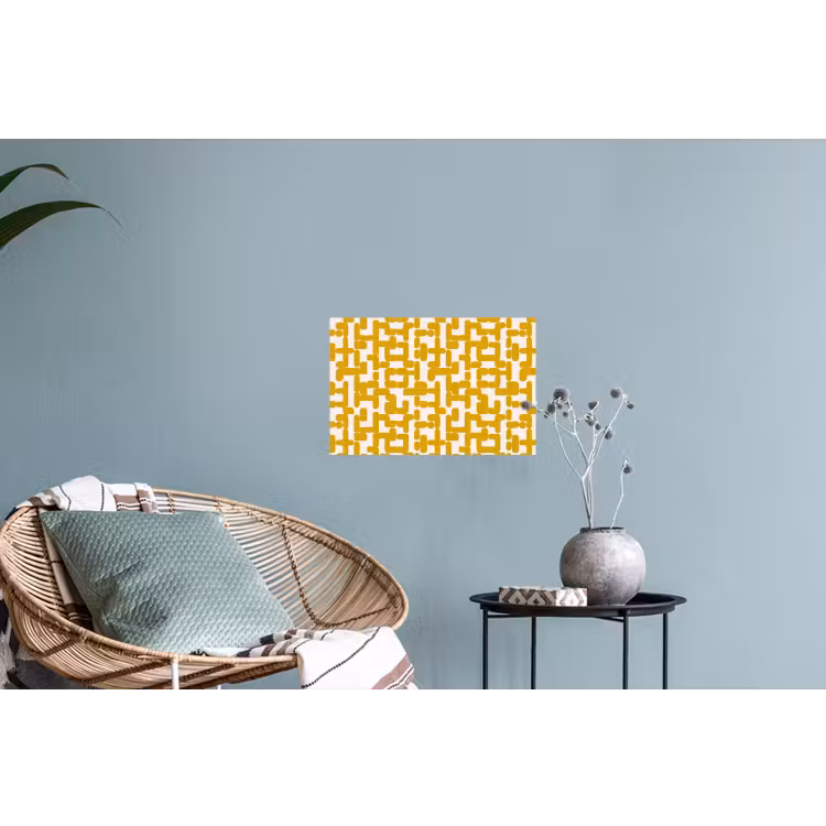 Geel - Beige - Patroon Muursticker klein 286 -plant