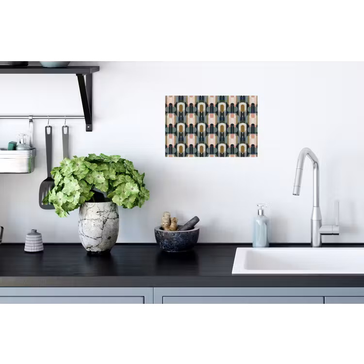 Geografisch - Modern - Kleurrijk Muursticker klein 286 -keuken