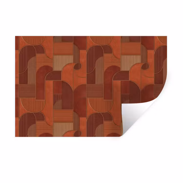 Geometrisch - Abstract - Textuur - Bruin Muursticker klein 286 -3d