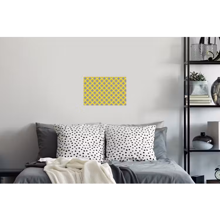 Geometrisch - Cirkels - Modern - Grijs - Geel Muursticker klein 286 -slaapkamer