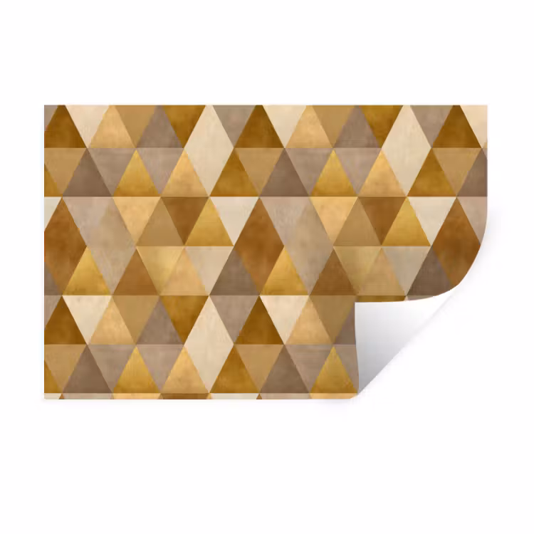 Geometrisch - Driehoek - Goud Muursticker klein 286 -3d