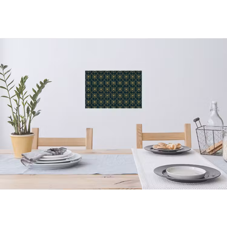 Geometrisch - Elegant - Groen Muursticker klein 286 -eettafel