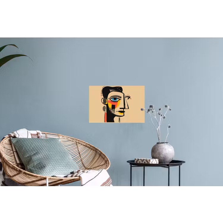 Geometrisch - Felle kleuren - Kubistische stijl Muursticker klein -plant