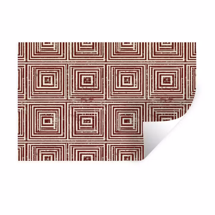 Geometrisch - Patroon - Rood Muursticker klein 286 -3d