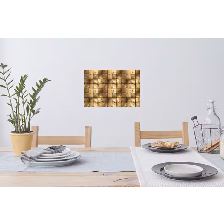 Geometrisch - Tegels - Goud Muursticker klein 286 -eettafel