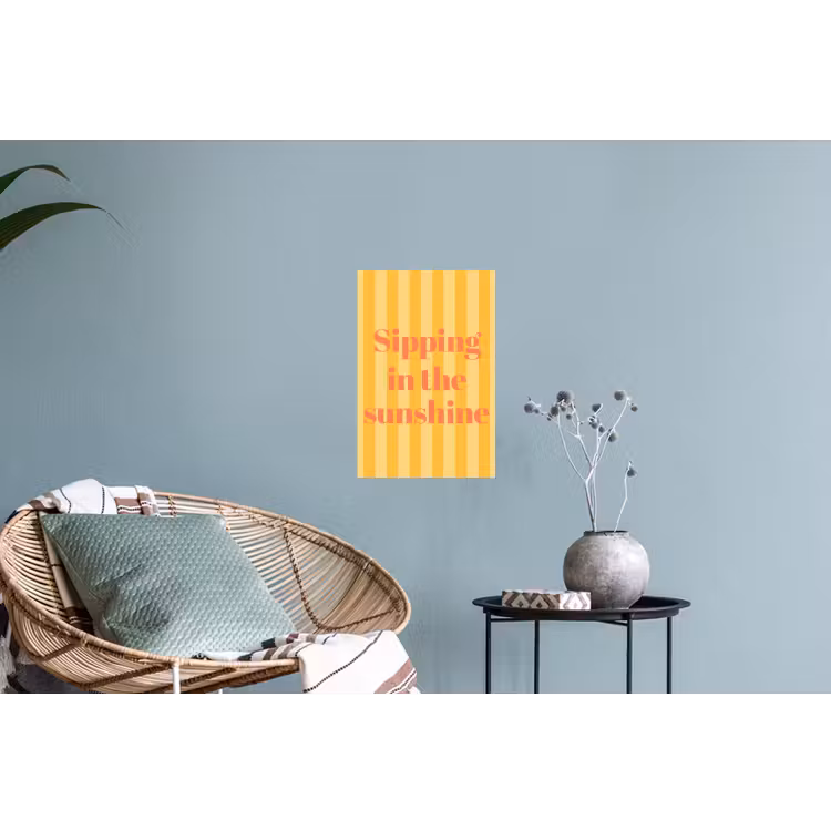 Gestreept - Geel - Sunshine - Letters Muursticker klein -plant