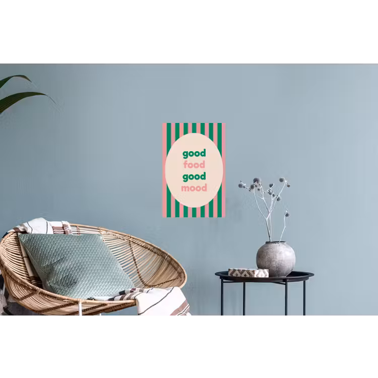 Gestreept - Quote - Ovaal - Roze Muursticker klein -plant