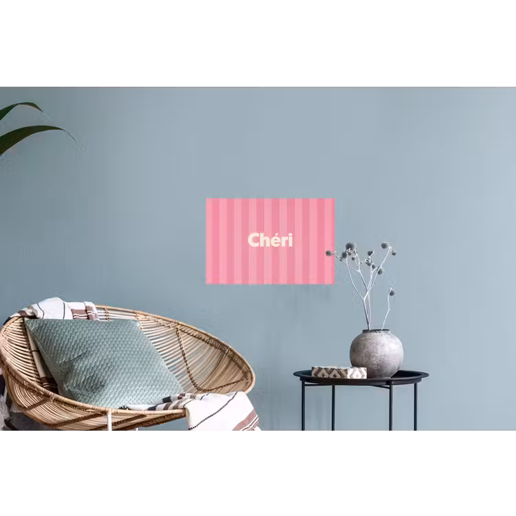 Gestreept - Roze - Chéri Muursticker klein -plant