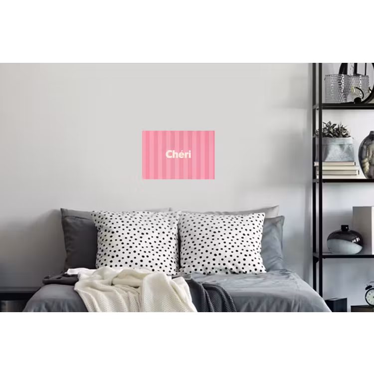Gestreept - Roze - Chéri Muursticker klein -slaapkamer