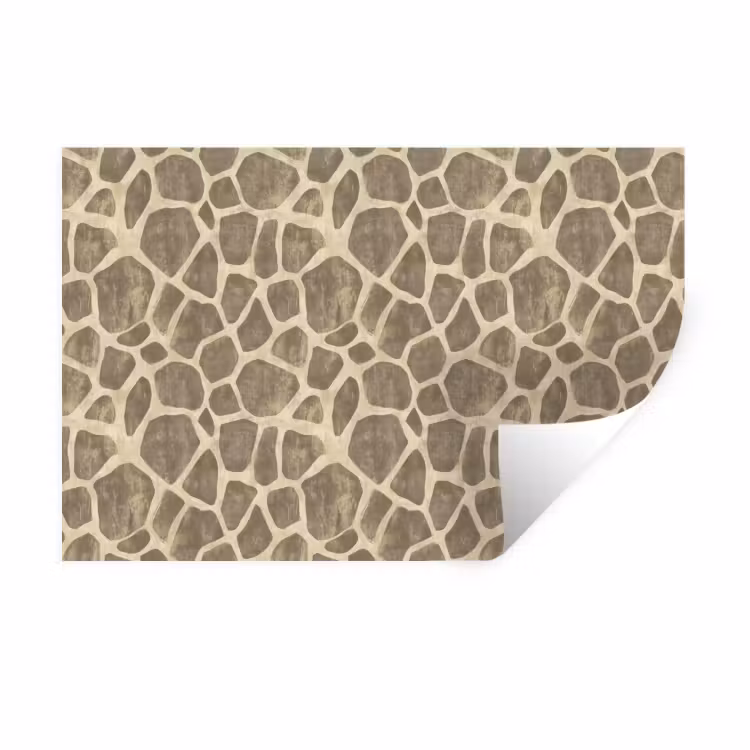 Giraf - Patroon - Beige - Bruin Muursticker klein 286 -3d