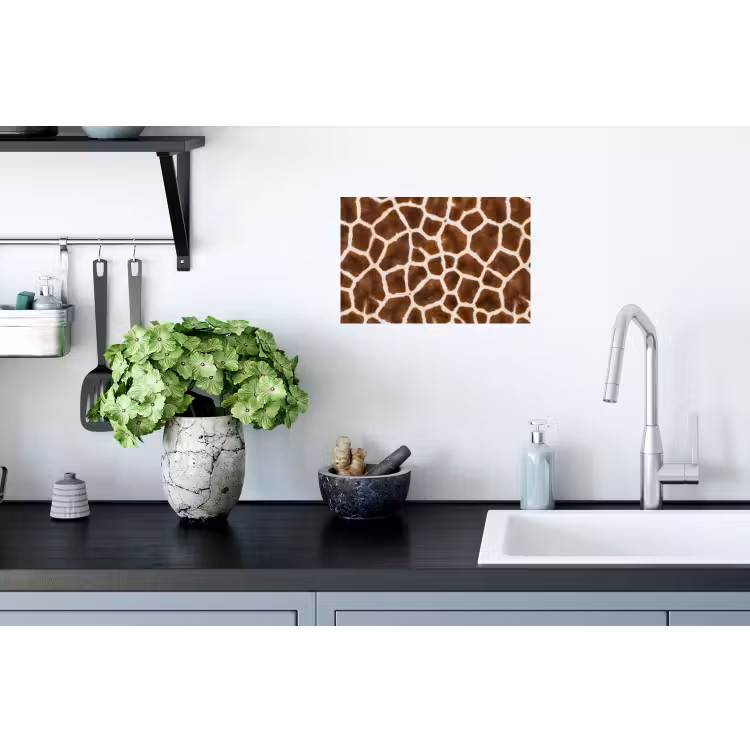 Giraf - Vacht - Klassiek - Bruin Muursticker klein -keuken