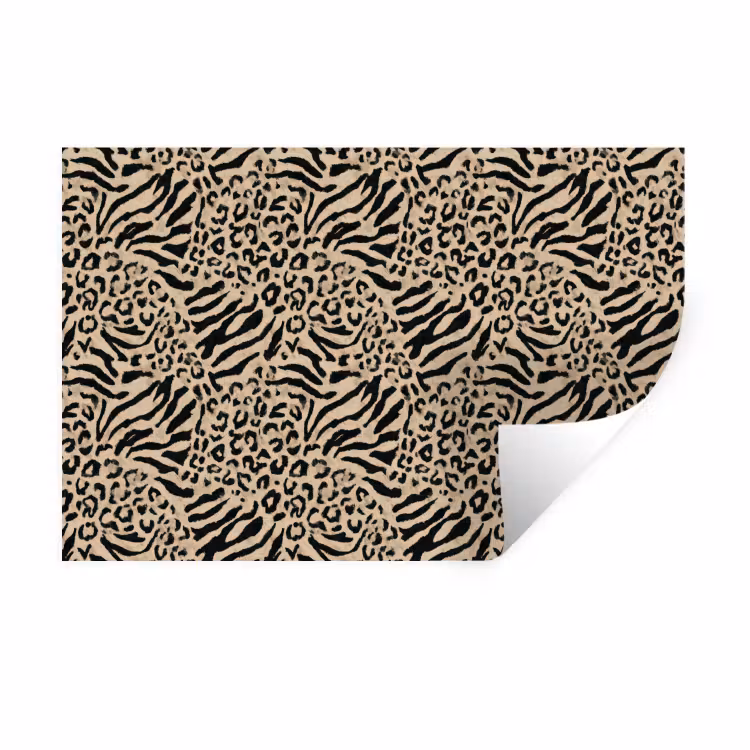 Giraf - Zebra - Motief - Bruin Muursticker klein 286 -3d