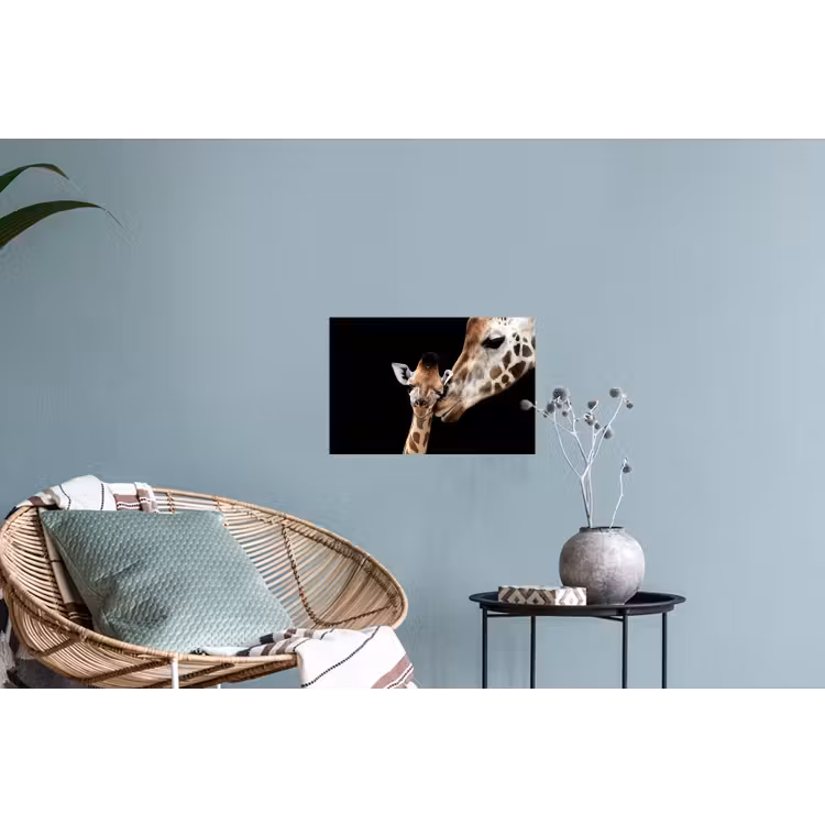 Giraffe - Dieren - Zwart - Portret - Dieren Muursticker klein -plant