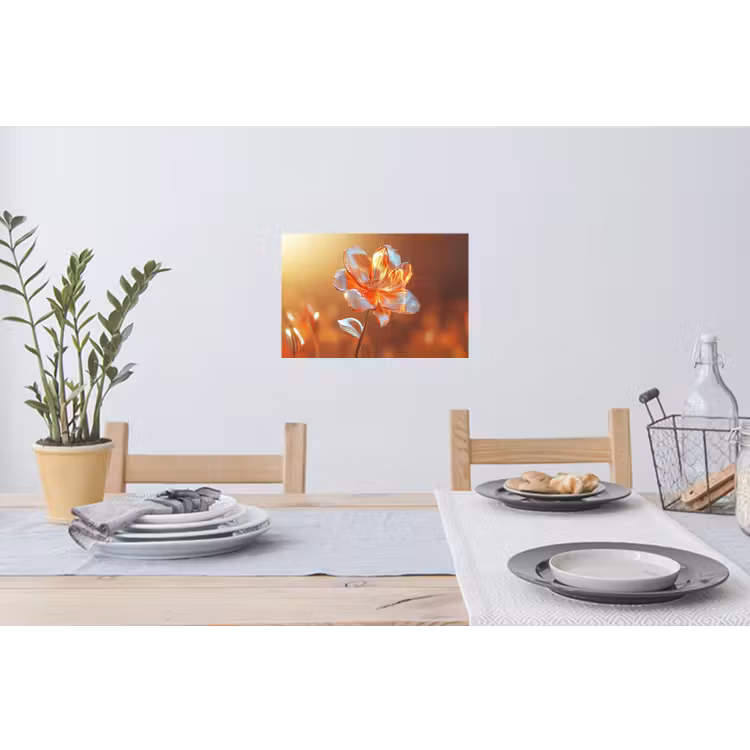 Glazen - Bloem - Zonlicht Muursticker klein -eettafel