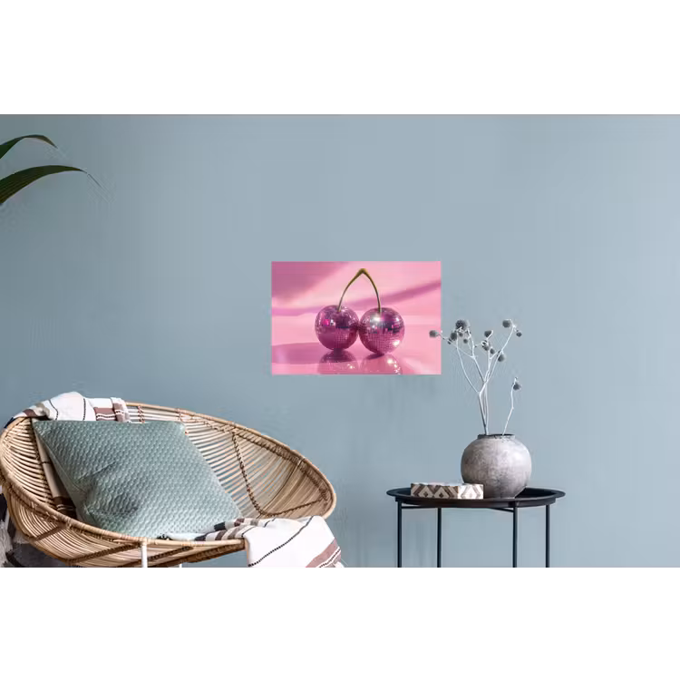 Glitter - Discobol - Roze - Kersen Muursticker klein -plant