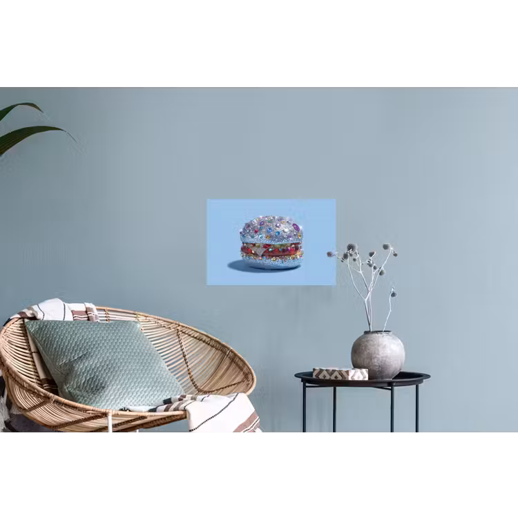 Glitters - Hamburger - Blauw Muursticker klein -plant