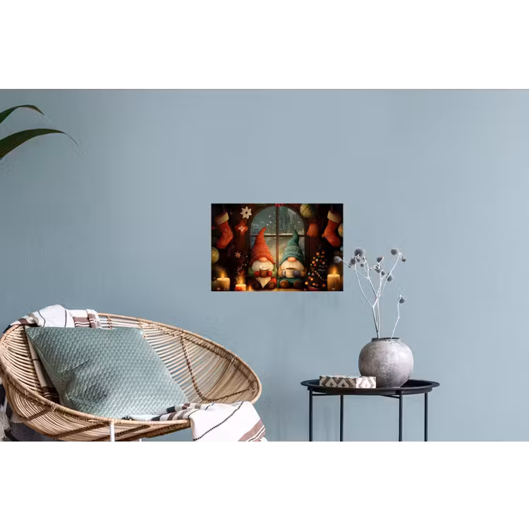 Gnooms - Kerst - Raam - Kleurrijk Muursticker klein -plant