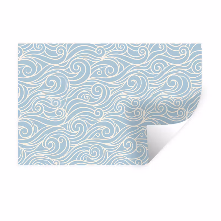 Golf - Abstract - Natuur - Modern - Blauw Muursticker klein -3d
