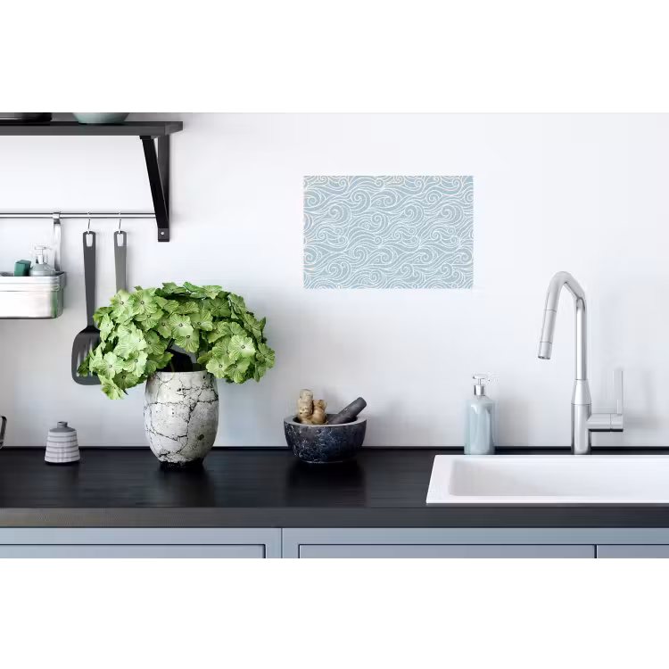 Golf - Abstract - Natuur - Modern - Blauw Muursticker klein -keuken