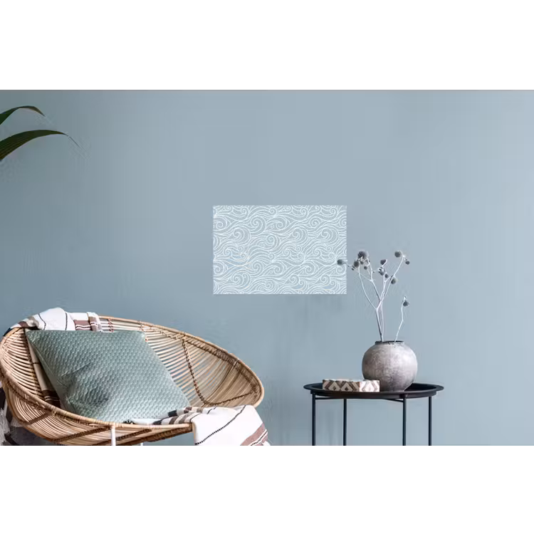 Golf - Abstract - Natuur - Modern - Blauw Muursticker klein -plant