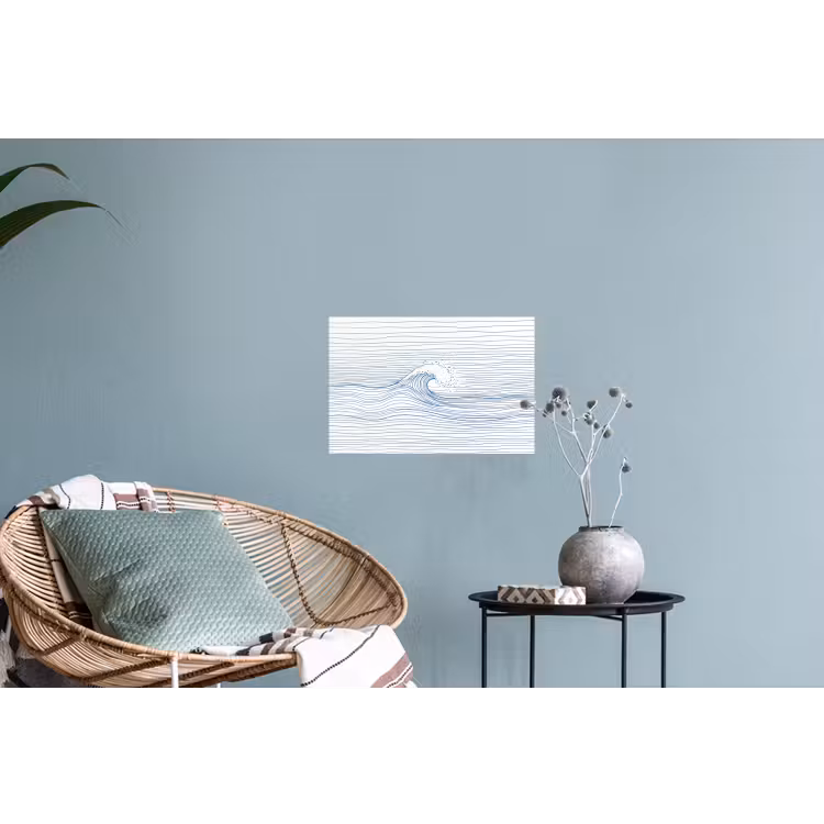 Golf - Brekende - Natuur - Minimalistisch - Blauw Muursticker klein -plant