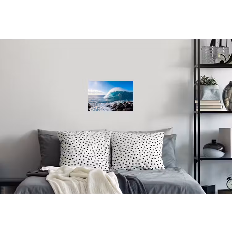 Golf - Oceaan - Brekend - Water - Blauw Muursticker klein -slaapkamer