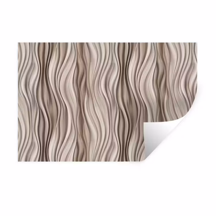 Golven - 3D - Crème Muursticker klein 286 -3d