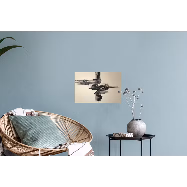 Golven - Penseelstreken - Beige - Minimalistisch Muursticker klein -plant