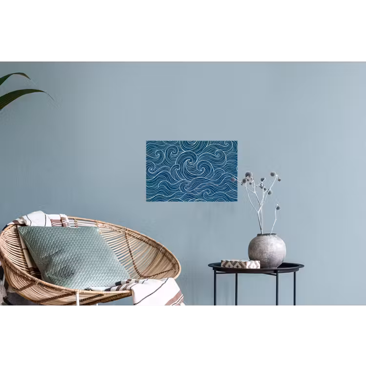 Golven - Spiraal - Water - Abstract - Blauw Muursticker klein -plant