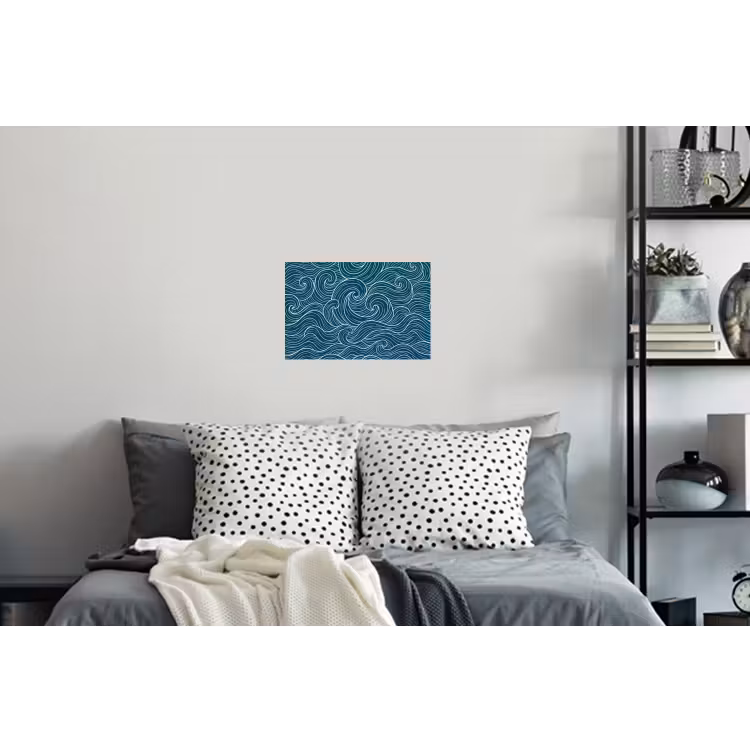 Golven - Spiraal - Water - Abstract - Blauw Muursticker klein -slaapkamer