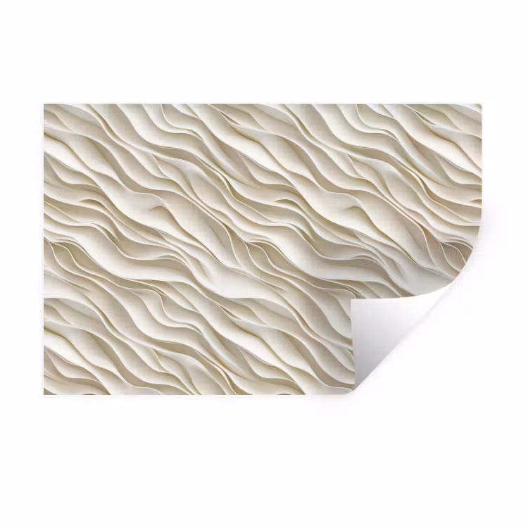 Golven - Wit - Minimalistisch Muursticker klein 286 -3d