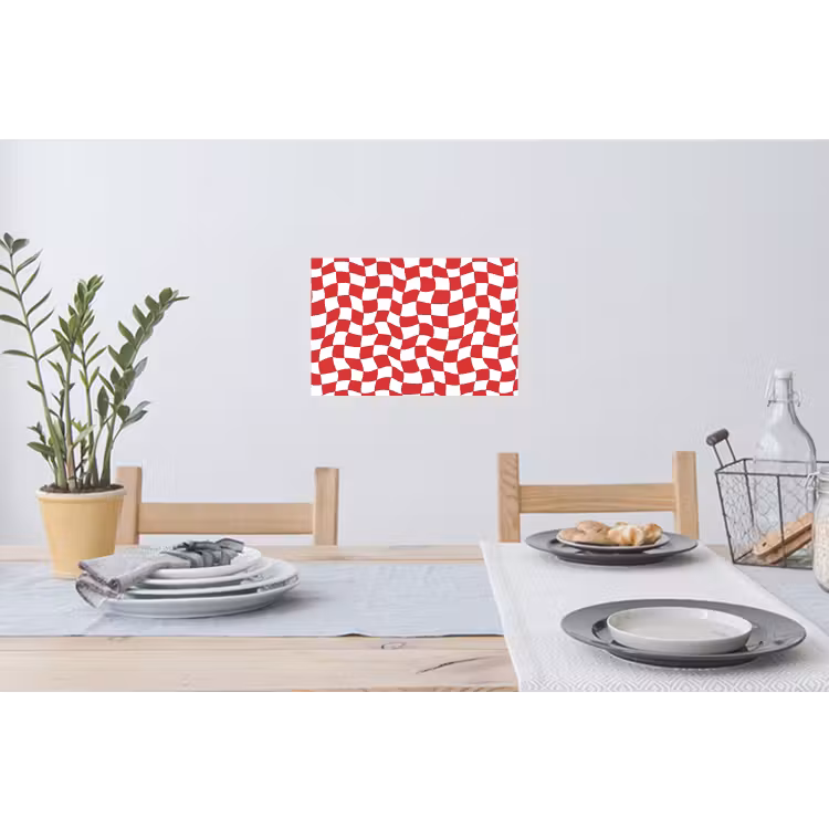 Golvend - Patroon - Rood Muursticker klein 286 -eettafel