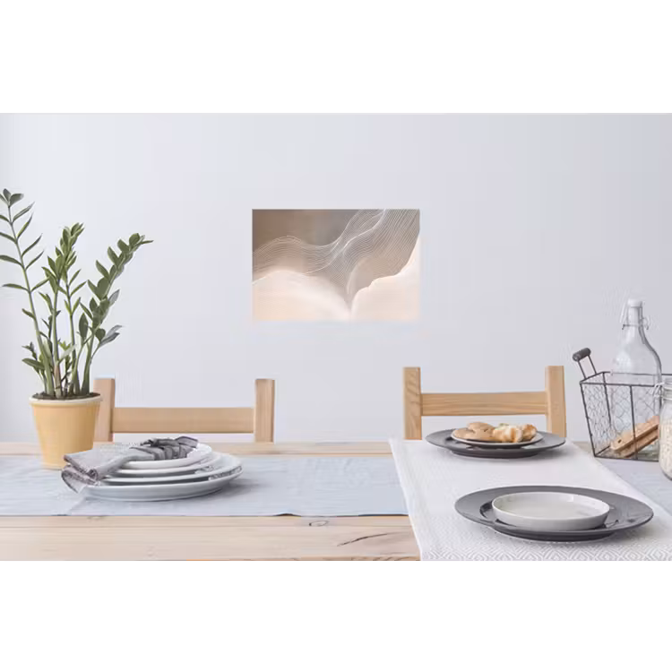 Golvende lijnen - Luchtstromen - Harmonieus Muursticker klein -eettafel