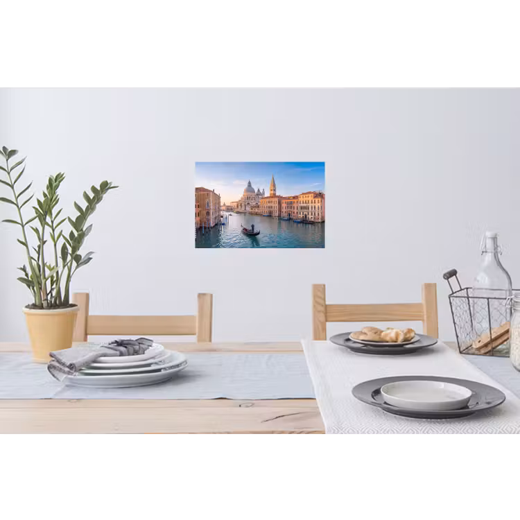Gondel - Venetië - Kanaal - Stadsgezicht - Avondlicht Muursticker klein -eettafel