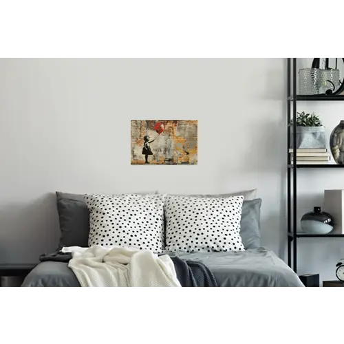 Graffiti - Banksy - Meisje - Street art Muursticker klein -slaapkamer