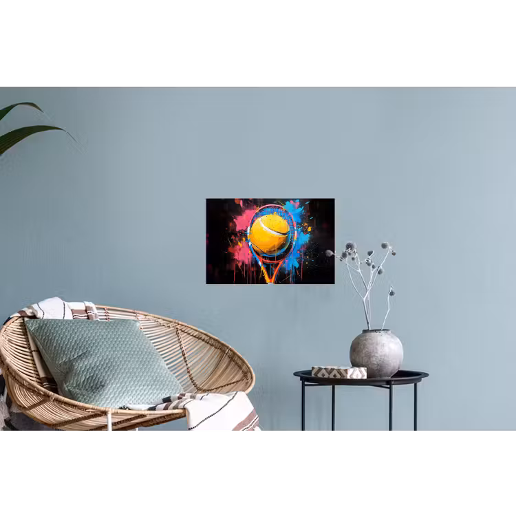 Graffiti - Tennis - Sport - Racket Muursticker klein -plant