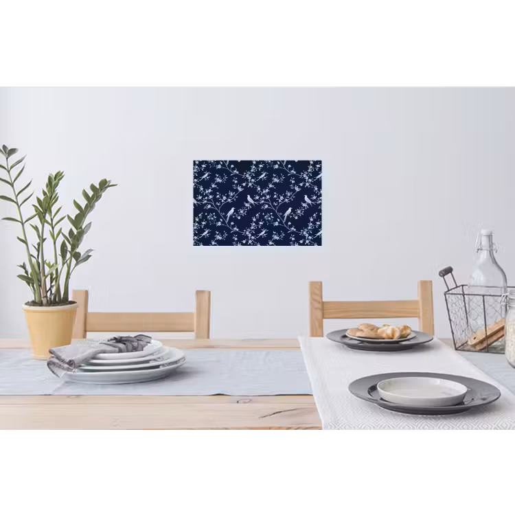 Grafisch - Bloesemtak - Blauw Muursticker klein 286 -eettafel