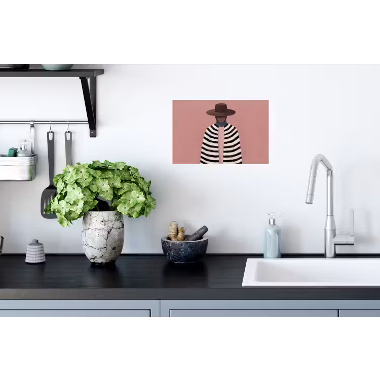 Grafisch - Vrouw - Roze Muursticker klein -keuken