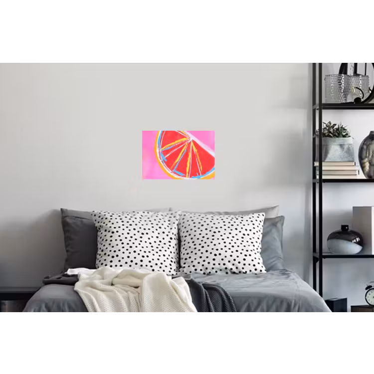 Grapefruit - Geschilderd - Roze - Strepen Muursticker klein -slaapkamer
