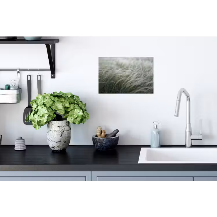 Gras - Wazig - Natuur - Groen - Zacht Muursticker klein -keuken