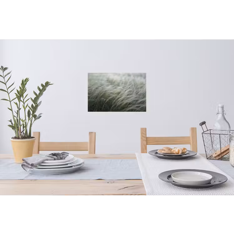 Gras - Wazig - Natuur - Groen - Zacht Muursticker klein -eettafel