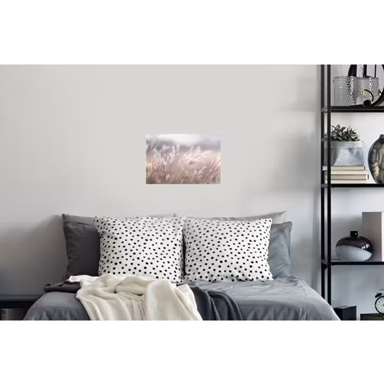 Graspluimen - Wind - Beige - Mistig Muursticker klein -slaapkamer