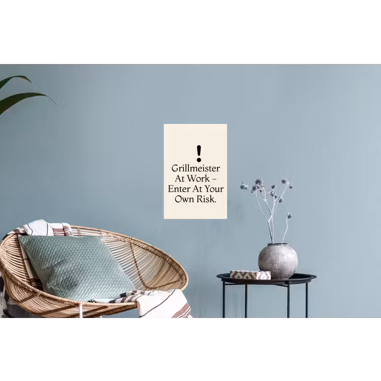 Grill - Uitroepteken - Zwart - Tekst Muursticker klein -plant