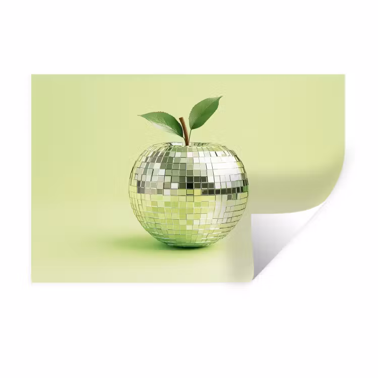 Groen - Disco - Decoratie - Appel Muursticker klein -3d