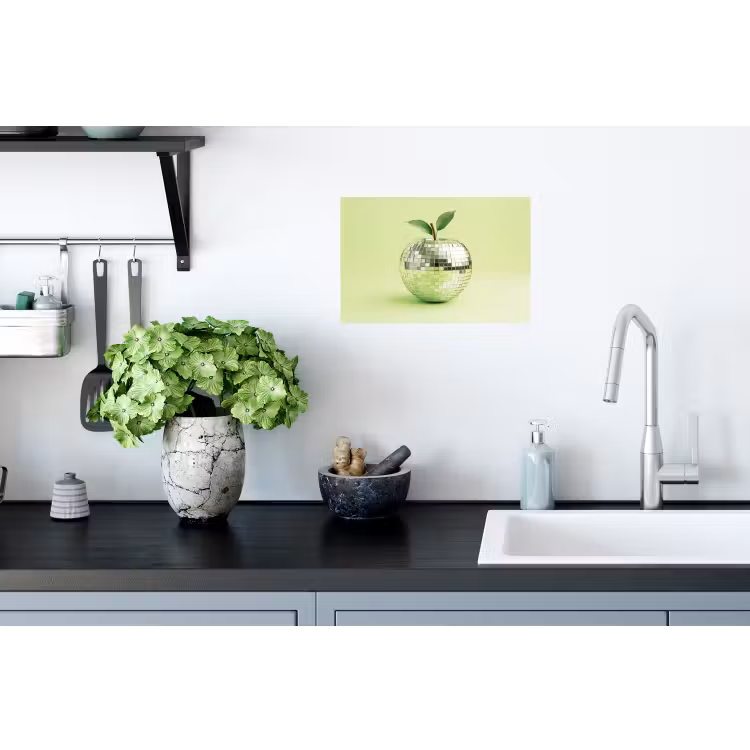 Groen - Disco - Decoratie - Appel Muursticker klein -keuken
