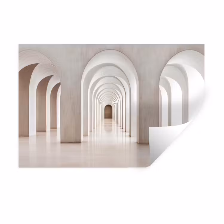 Hal - Bogen - Symmetrisch - Modern Muursticker klein -3d